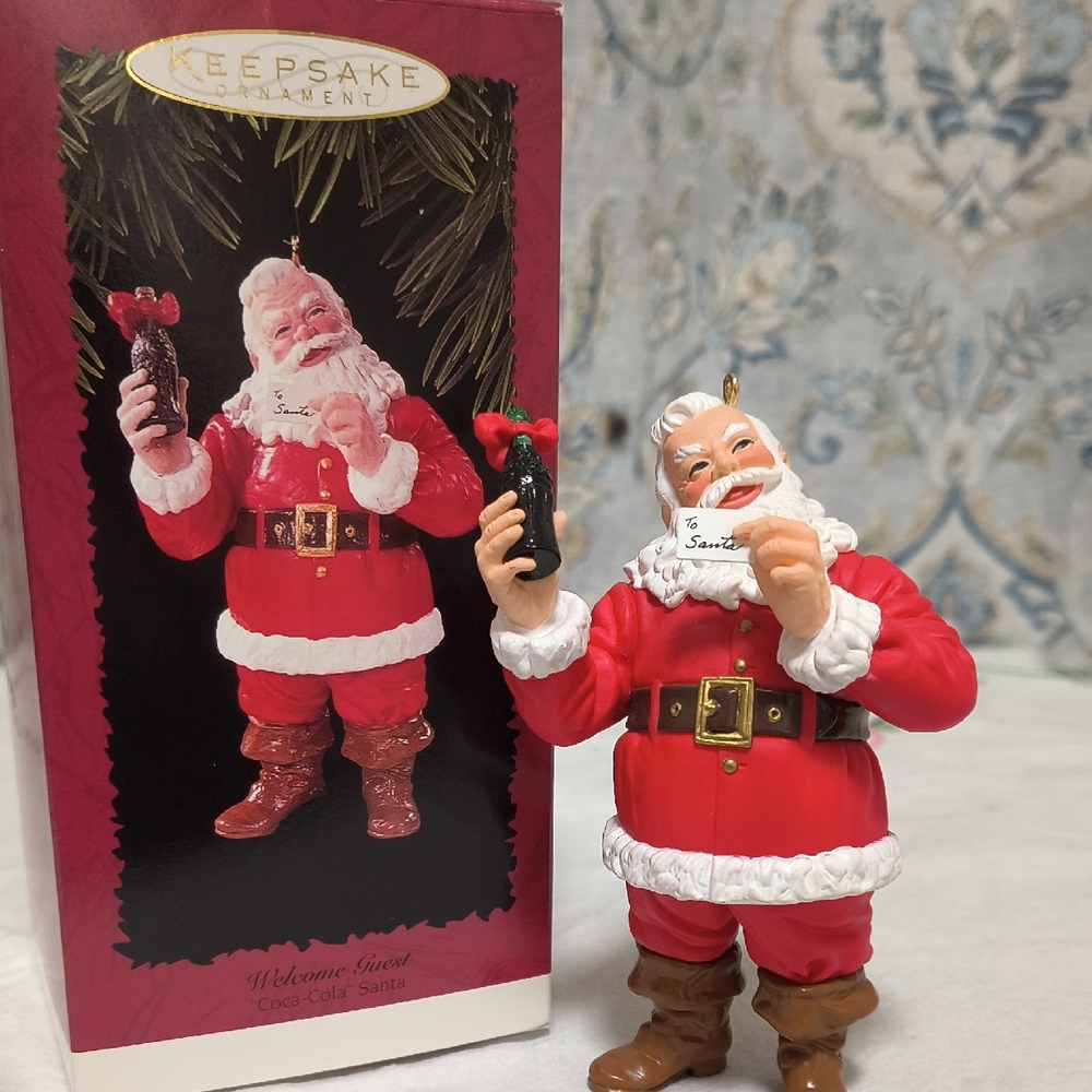Vintage 1996 Hallmark Coca Cola Santa Ornament